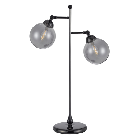 Gun Metal Prato 2 Light Pedestal Base Table Lamp -  CAL LIGHTING, BO-2577TB